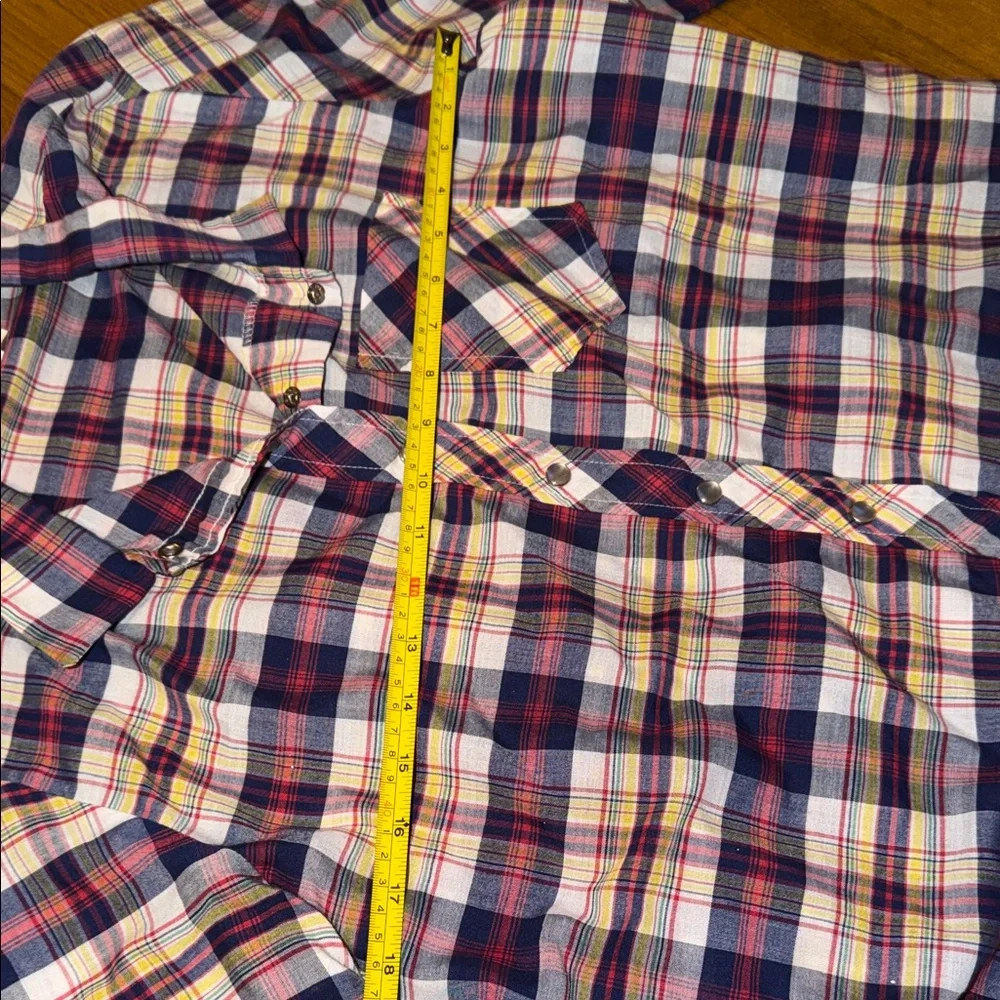 Women’s Vintage Sears Maternity Plaid Short Sleeve Shirt 17/18 - Picture 4 of 7